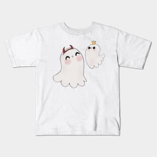 Cute ghost playing dress up sticker pack for Halloween Kids T-Shirt